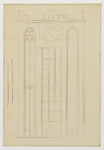 216381 Opstand van de noordgevel van de tweede geleding van de Domtoren te Utrecht.